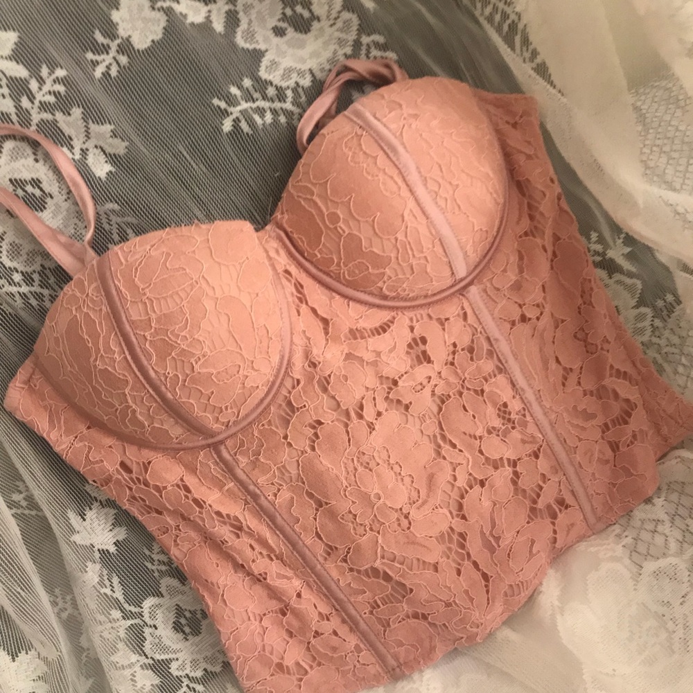 Parisian pink lace top